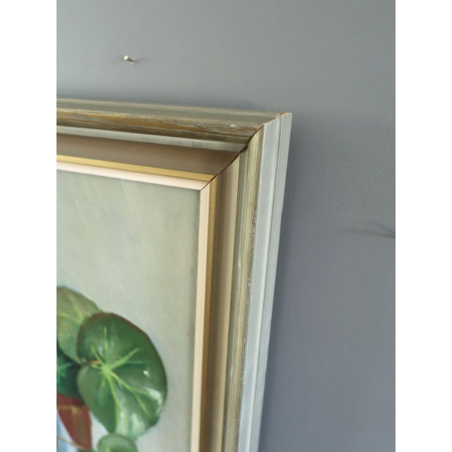1949 Mid-Century Modern 'Begonia & Apples' Vintage Original Still Life Oil Painting, Framed For Sale - Image 6 of 11