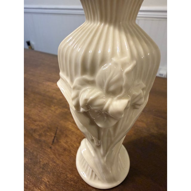 Lenox Late 20th Century Lenox Raised Iris Bud Vase For Sale - Image 4 of 12