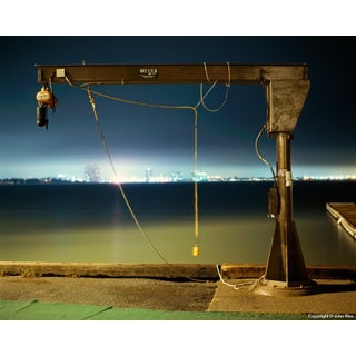 Contemporary Night Photograph "Small Boat Winch" by John Vias For Sale