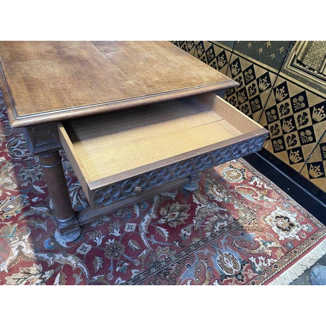 Louis XIII Gothic Dining Table in Walnut For Sale - Image 4 of 8