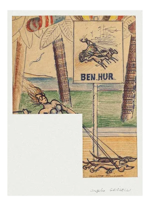 Angelo Griscelli, Ben-Hur, Mid-20th Century, Original Mixed Media