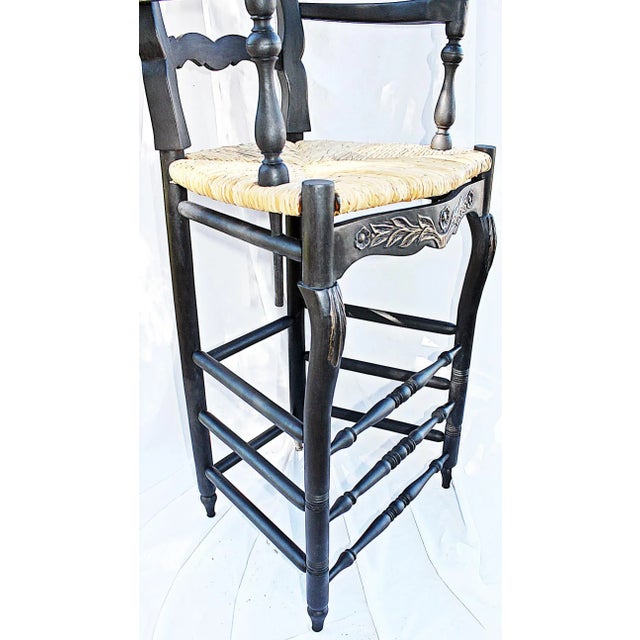Black 1980s Painted French Country Bar Chair For Sale - Image 8 of 9
