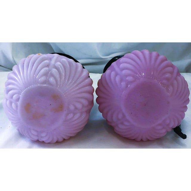 A pair of Aesthetic Victorian art glass cream and sugar. Manufactured by Consolidated Glass. It is called shell and...