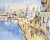 Late 20th Century Oil on Canvas Painting of a Mediterranean City by Ben Avram For Sale - Image 5 of 9