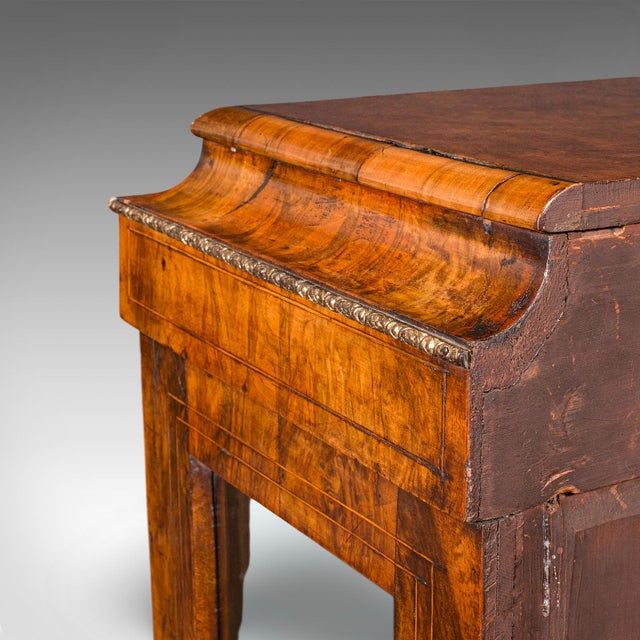 Antique Pier Cabinet, English, Walnut, Glazed Display Bookcase, Victorian, 1860 For Sale - Image 10 of 12