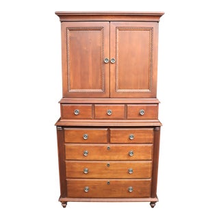 Durham Furniture Cherry Linen Press For Sale