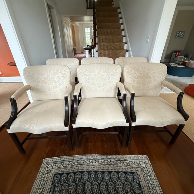 Set of 6 Rose Tarlow Melrose House Chippendale Arm Chairs For Sale - Image 13 of 18