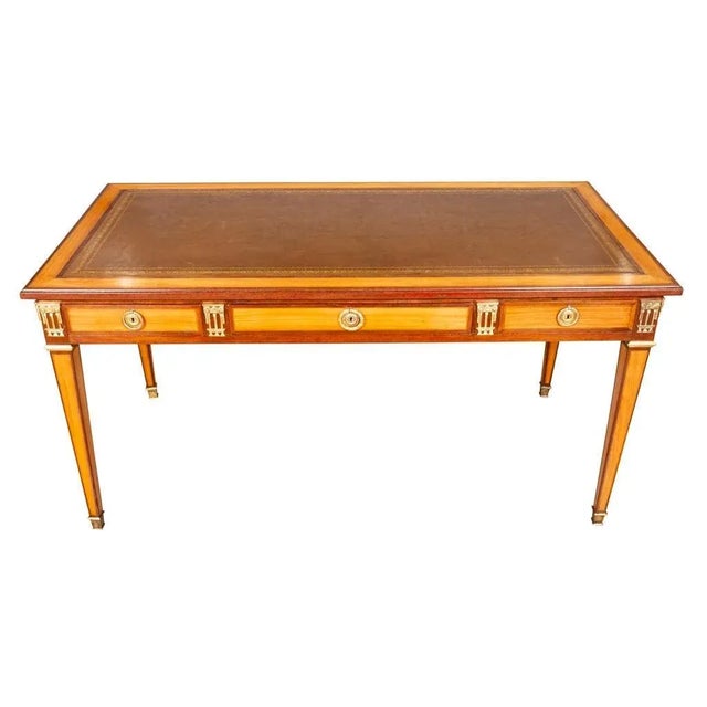 Louis XVI Style Tulipwood and Purpleheart Bureau Plat For Sale - Image 11 of 13