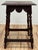 Antique English carved oak joint side table with splayed legs. Features intricately carved beveled edge top above the...