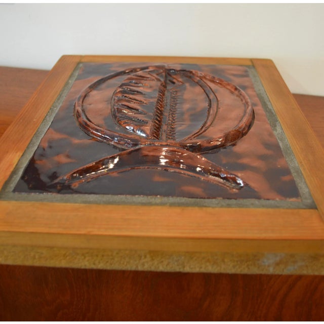 Mid-Century Modern Mid-Century Ceramic Wall Sculpture with Fish Motif, 1950s For Sale - Image 3 of 10