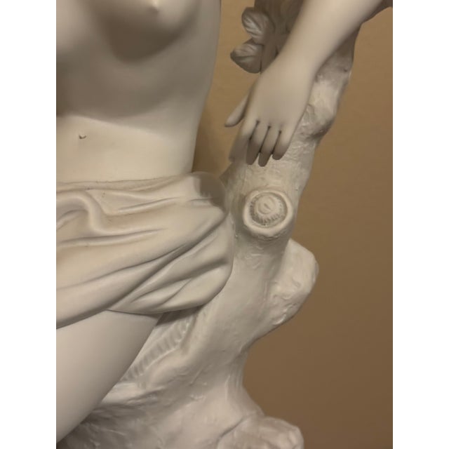 Large French Bisque Porcelain Muse With Mandolin Sculpture After Luca Madrassi For Sale - Image 10 of 10