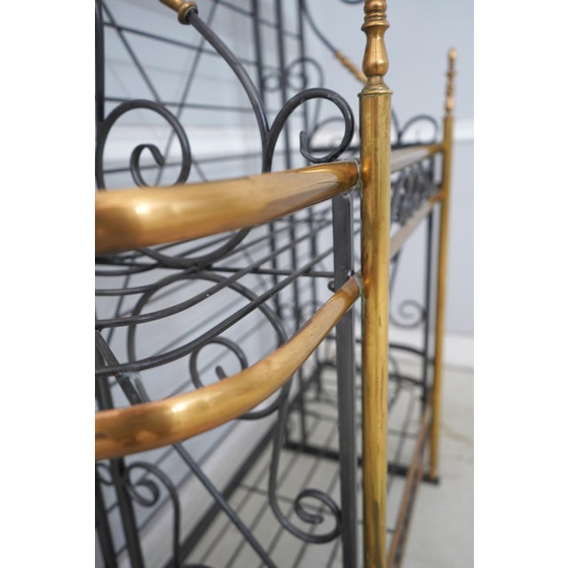 Charleston Forge Iron & Brass Large Bakers Rack For Sale - Image 15 of 16