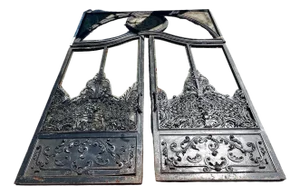 Large Late 19th Century Wrought Iron Portal with Glazed Double Doors, France