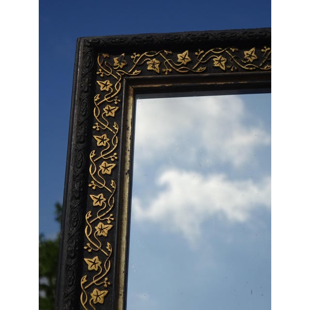 Antique Mirror with Black and Gold Frame, 1890s For Sale - Image 3 of 14
