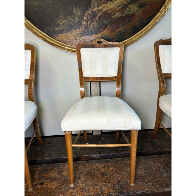 Set of 6 Continental 19th Century Biedermeier - Viennese Walnut Chairs For Sale In Los Angeles - Image 6 of 8