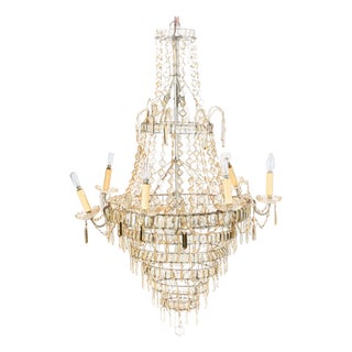Large Spanish La Granja Crystal Chandelier, 1890s For Sale