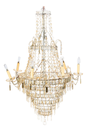 Large Spanish La Granja Crystal Chandelier, 1890s