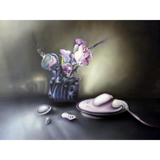 Reene 2025 oil canvas 110x95x1 in creating this work i wanted to explore surreality, the fusion between dream and reality....