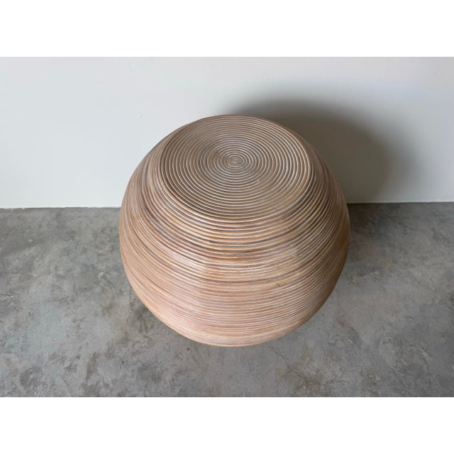 Vintage Coastal Boho Chic Pencil Reed Rattan Dining Table Base For Sale In Miami - Image 6 of 12