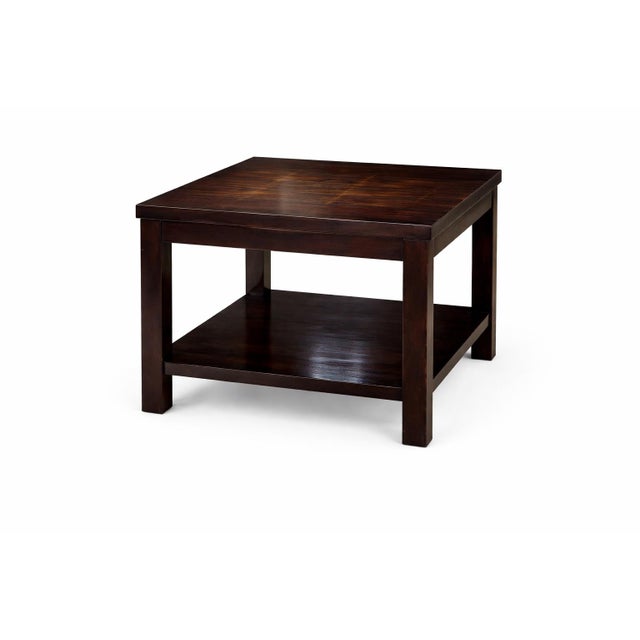 Williams-Sonoma Late 20th Century Williams-Sonoma Home Dark Walnut End Table With Lower Shelf For Sale - Image 4 of 4
