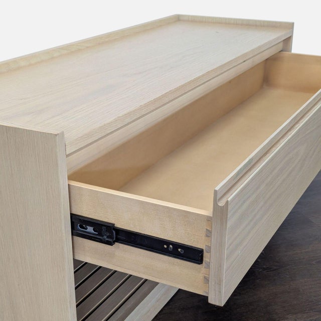 Wood Crate & Barrel Batten Storage Bench For Sale - Image 7 of 10