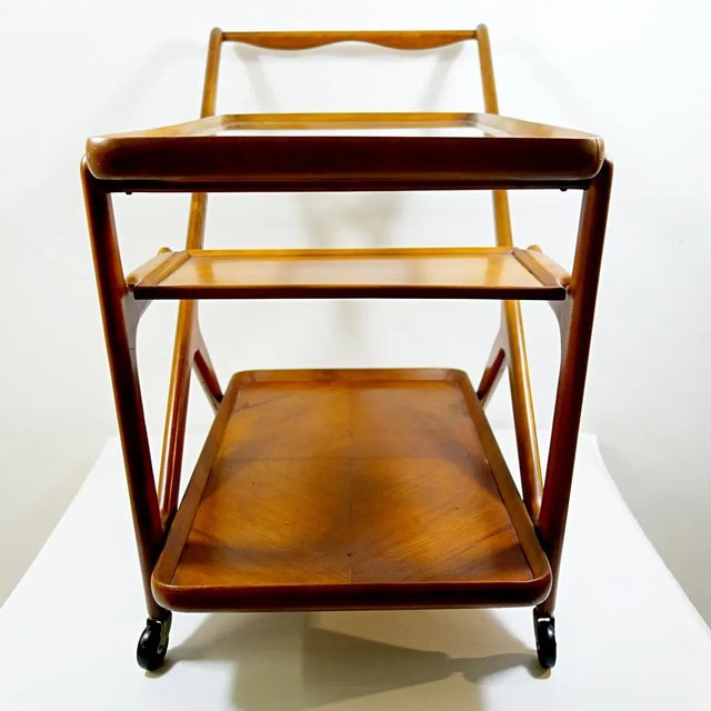 1950s Wooden Tea Trolley by Cesare Lacca for Cassina, 1950s For Sale - Image 5 of 8