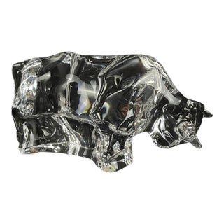 Baccarat Crystal "Wall Street Bull" Figurine For Sale
