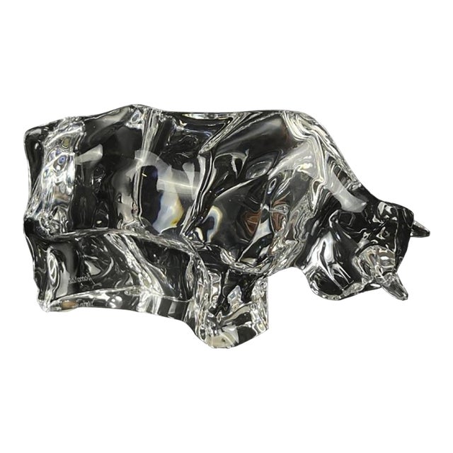 Baccarat Crystal "Wall Street Bull" Figurine For Sale
