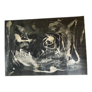 1990s Abstract Organic Modern Painting on Paper For Sale