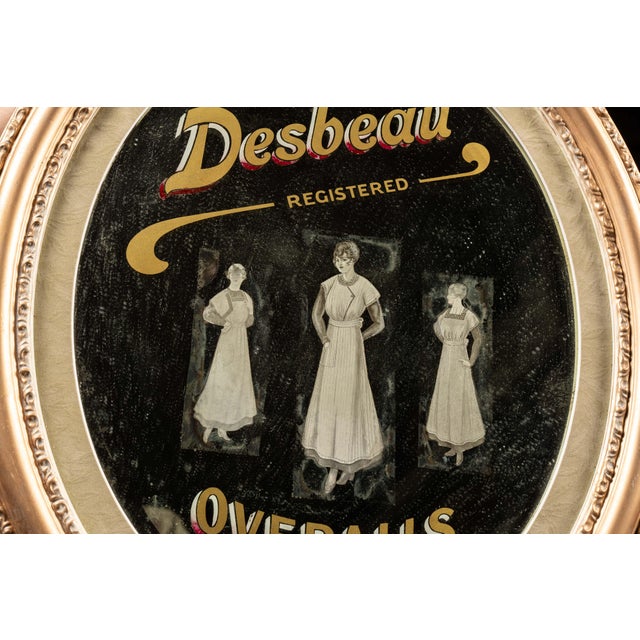 Antique Desbeau Framed Advertising Mirror For Sale - Image 4 of 5