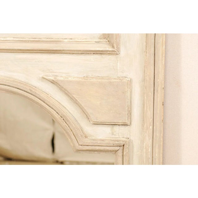 Wood Tall French 19th Century Painted Wood Trumeau Mirror For Sale - Image 7 of 10