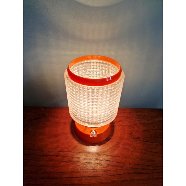 Vintage Table Lamp in Orange and Transparent Plastic, 1960s For Sale - Image 9 of 10
