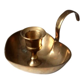 Vintage Brass Heart Shaped Candlestick Holder For Sale