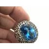 Bochic "Orient" Vintage Gray Diamond, & Blue Topaz Ring Set In 18K Gold & Silver For Sale - Image 16 of 18