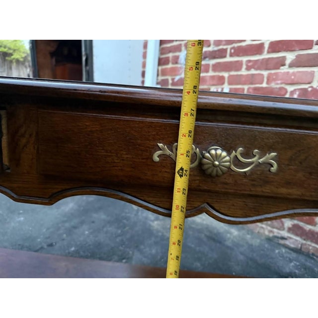 Vintage French Country Style Oak 2 Tier Sofa Console Table by Hickory For Sale - Image 15 of 15