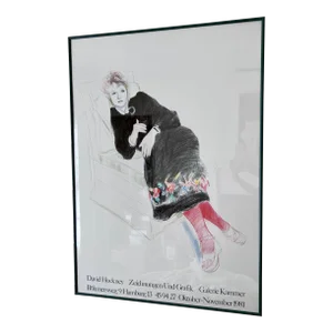 1981 Galerie Kammer David Hockney Exhibition Poster, Framed