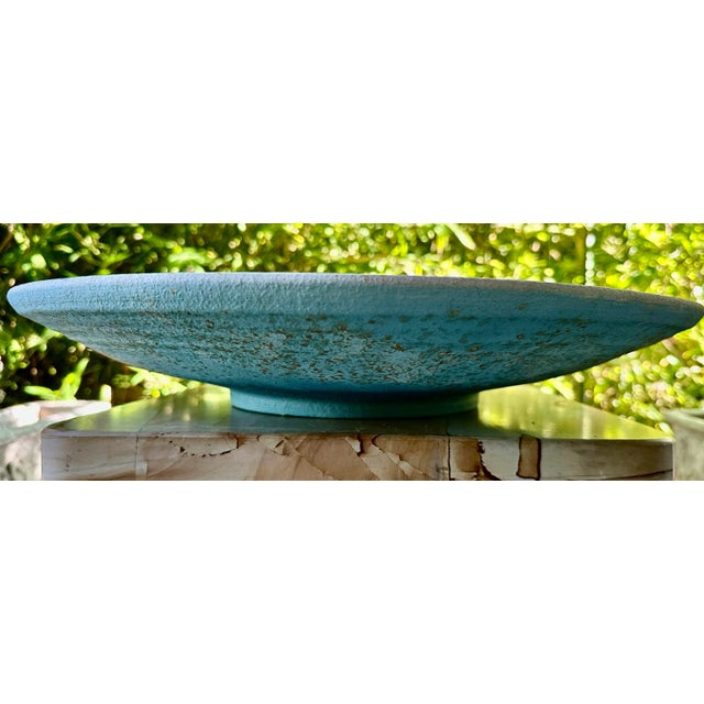 Vintage Tony Evans Huge Abstract Modernist Raku Ceramic Studio Art Pottery Decorative Platter 19" For Sale - Image 11 of 12