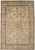 Antique hand-knotted Persian Mashad wool and silk rug featuring an ivory field with an elegant central medallion and...