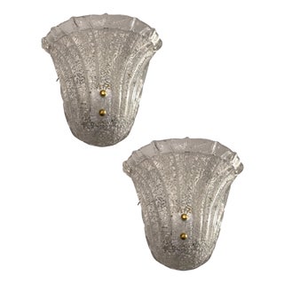 Vintage Murano Glass Sconces, 1970s, Set of 2 For Sale