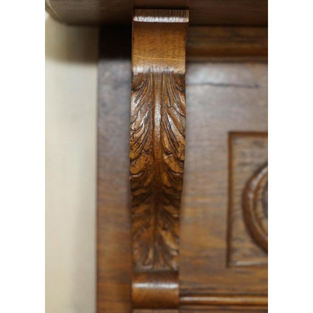 Dutch Oak Heavily Carved Wall Rack with Hanger Romantic Hooks For Sale - Image 11 of 17