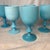 Art Deco Vintage Portieux Vallerysthal Robin’s Egg Opaline Glass Goblets, France C1930s - Set of 6 For Sale - Image 3 of 5