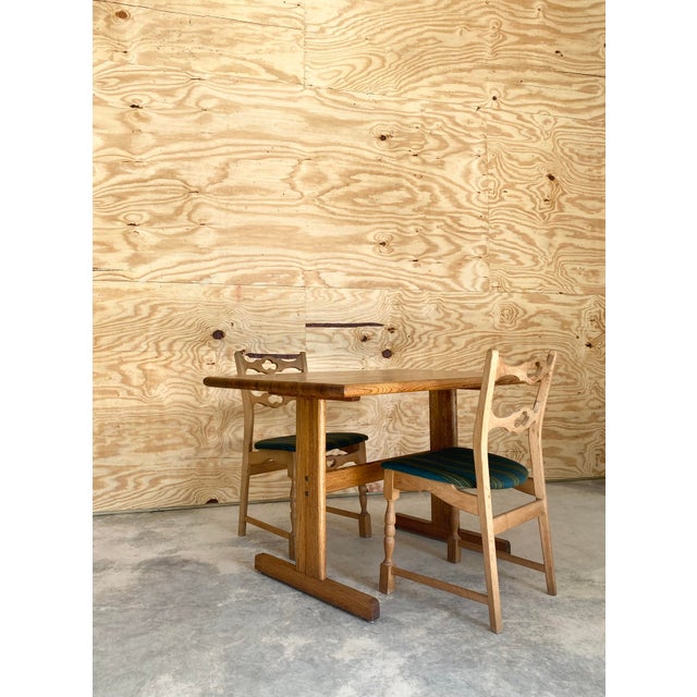 Contemporary Lou Hodges-Style Oak Desk / Dining Table For Sale - Image 3 of 18