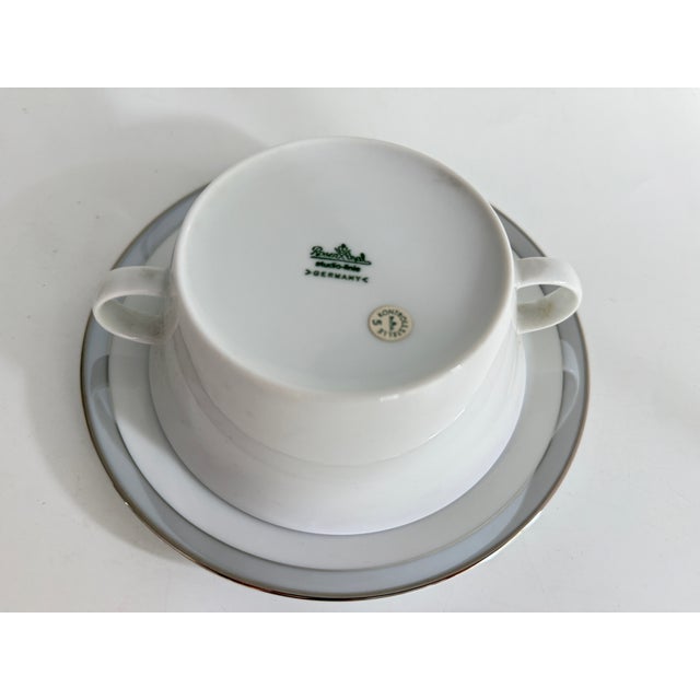 Modern Soup Cup and Saucer Set by Hans-Theodor Baumann for Rosenthal, Germany, 1973, Set of 12 For Sale - Image 3 of 7