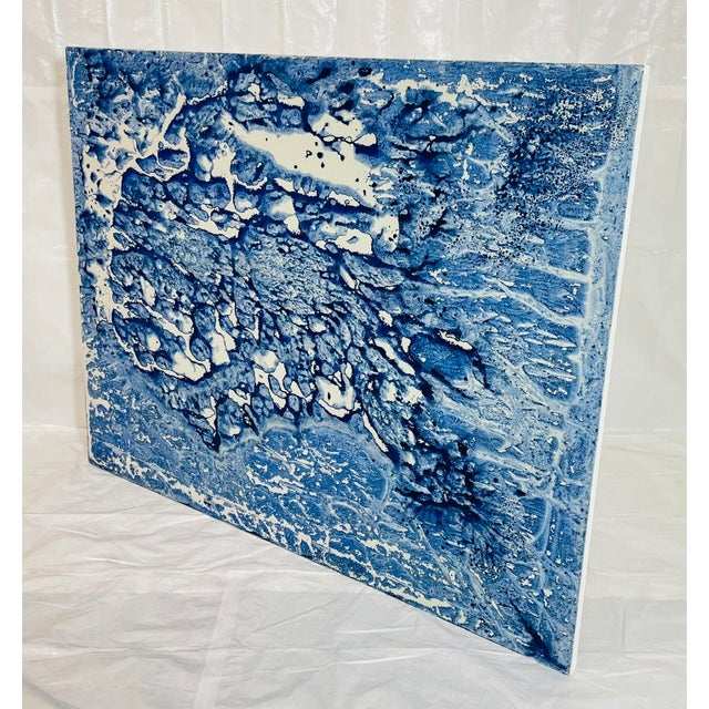 Marco Schmidli 60x48 Blue Abstract Acrylic Painting on Canvas, Signed & Dated For Sale In Los Angeles - Image 6 of 18