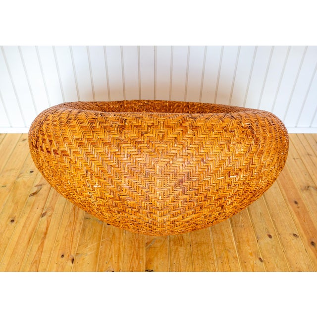 Mid-Century Modern French Mushroom Rattan Pod Easy Lounge Chair, 1970s For Sale - Image 13 of 18