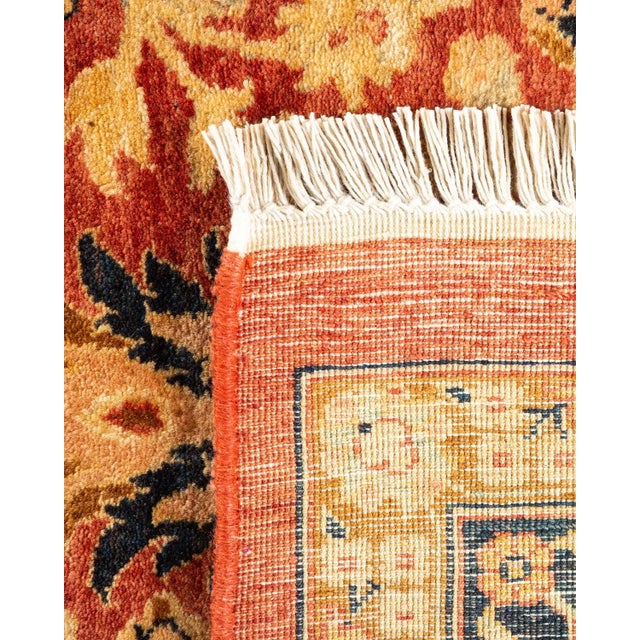 2000 - 2009 Mogul, One-of-a-Kind Hand-Knotted Area Rug in Orange, 6' 1" x 8' 10" For Sale - Image 5 of 8
