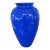 Large Cobalt Blue Art Glass Vase With Flared Rim, 13″ Tall Statement Piece Table Centerpiece For Sale