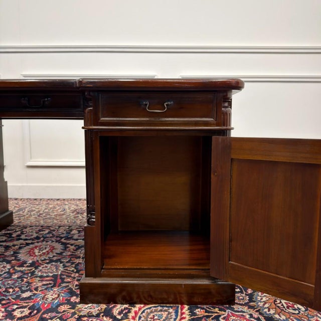 English Desk and Desk Chairs, Set of 3 For Sale - Image 14 of 18