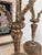 Hollywood Regency Pair of Vintage Ornate Brass 3-Arm Candelabra With Onyx Bases, 14” For Sale - Image 3 of 10
