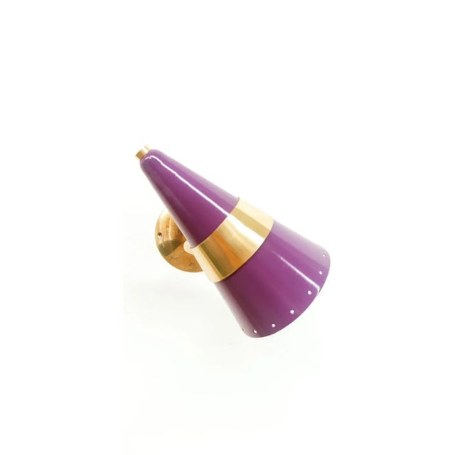 Purple & Gold Adjustable Sconce For Sale - Image 9 of 12